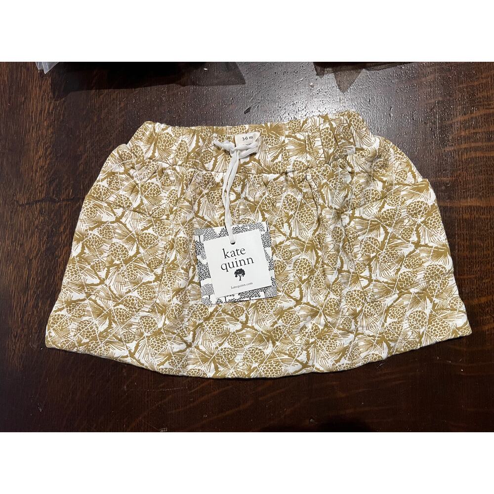 NWT Kate Quinn Quilted Pocket Skirt Evergreen Pinecone 3-6m
